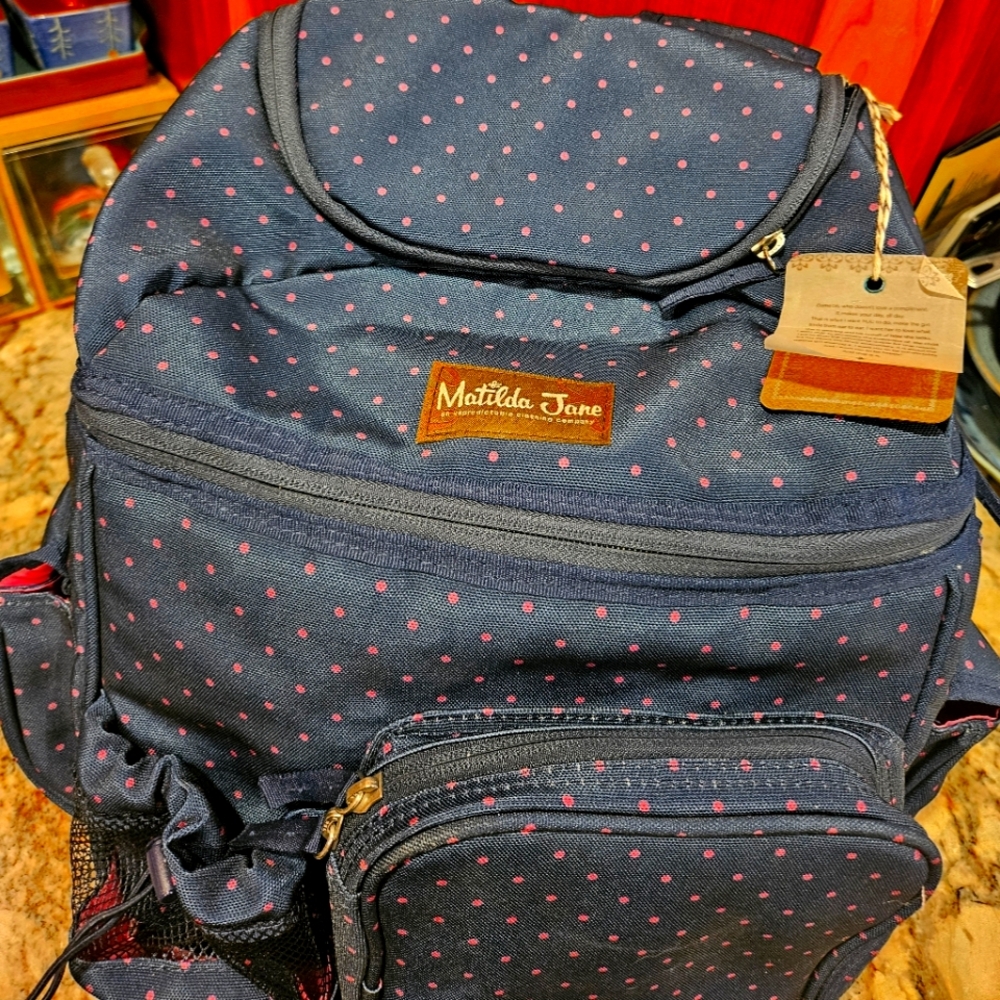 Matilda Jane Blue and Pink  Backpack NWT